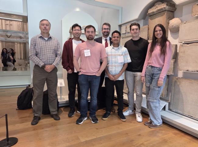 Group photo of students, Nimesh Chaulagain, Robert Harper, Yusuke Higo, Kate Rhoads and Frederick Shireman with Alexandre Martin, director of NASA KY and Jacob Owen, associate director. 