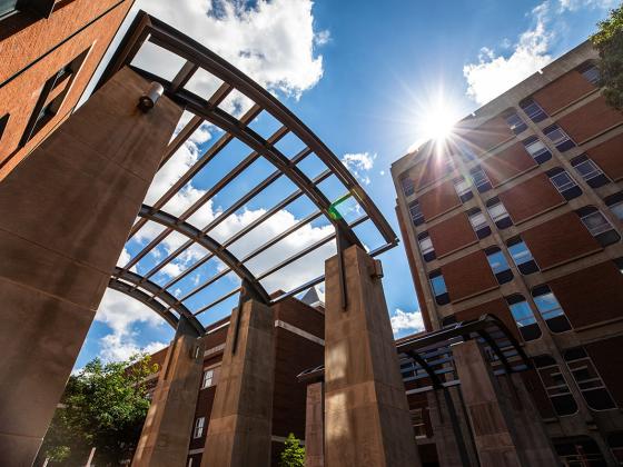 The Engineering arches in the Engineering courtyard.