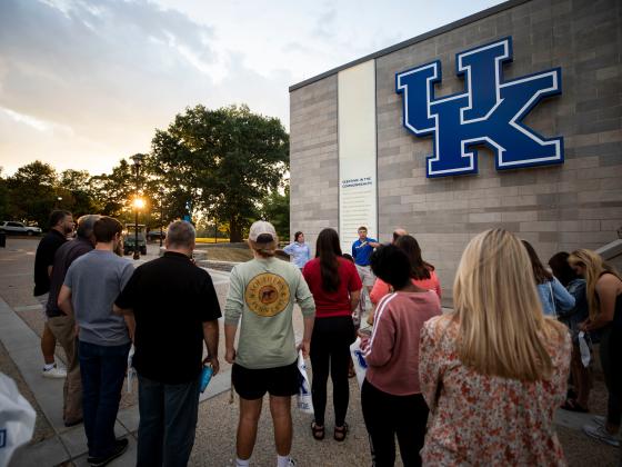 UK campus tour at sunset